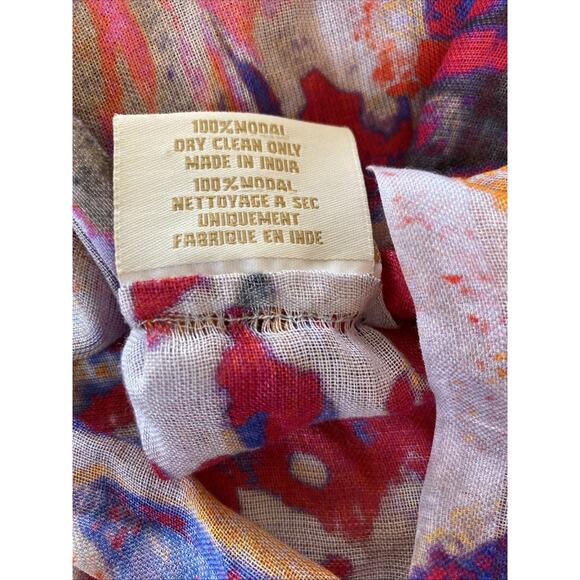 Saachi Infinity Scarf One Size Colorful Floral Art To Wear Bohemian 100% Modal - Picture 5 of 8